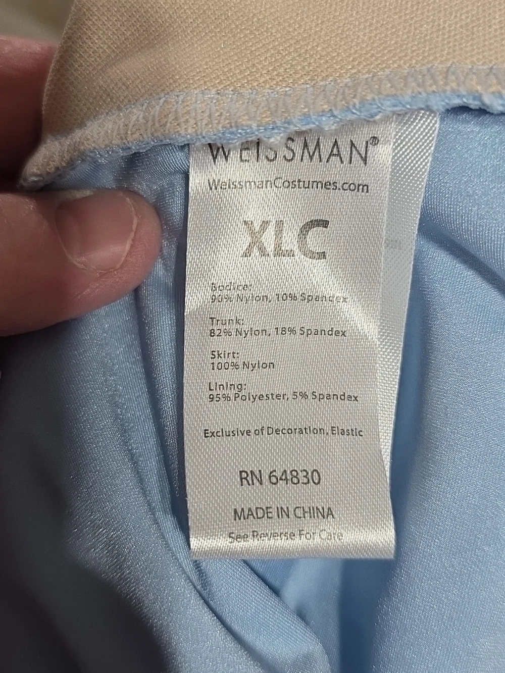 Weissman Dance Costume Girl's? Light Blue Lacy Hair Clip Blingy Bow Sz XLC GUC - Picture 8 of 13